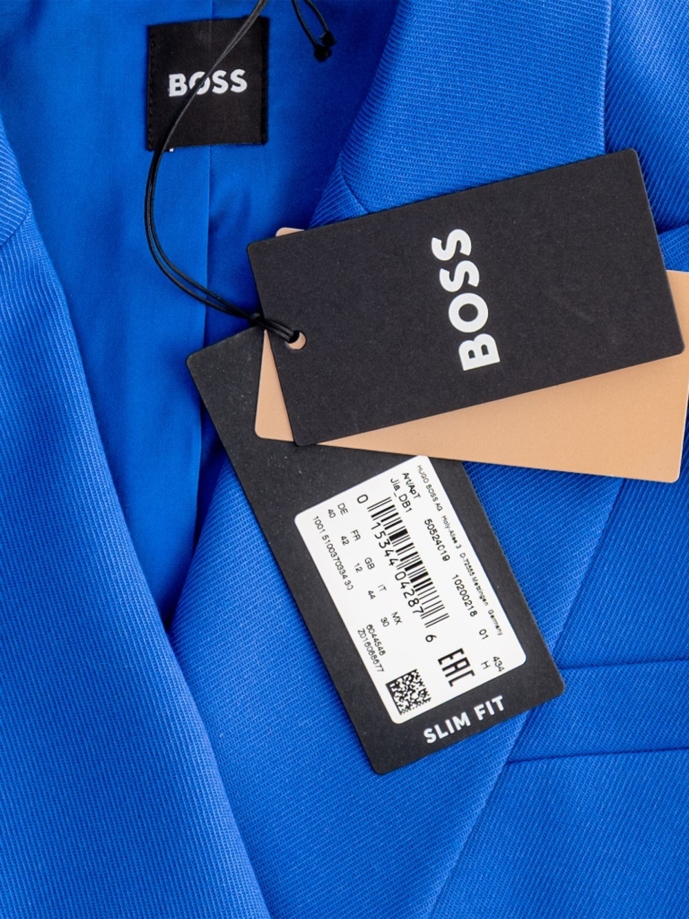 NWT BOSS Jia Wrap Front One-button Wool Women's Blazer Blue $595 - Size 8 - Picture 10 of 13